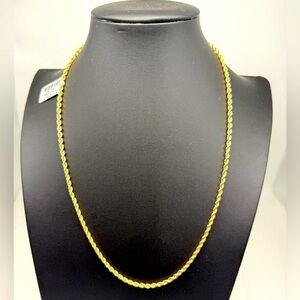 Gold Rope Twist Chain Drip Lux Accessory Necklace Stamped NWT 66.99 Designer